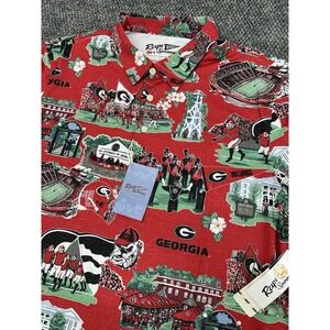 Georgia Bulldogs Reyn Spooner Men's Large Red Scenic Polo Shirt - New